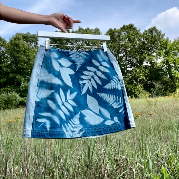 Upcycled Denim Mini Skirt - Picture 2 of 3